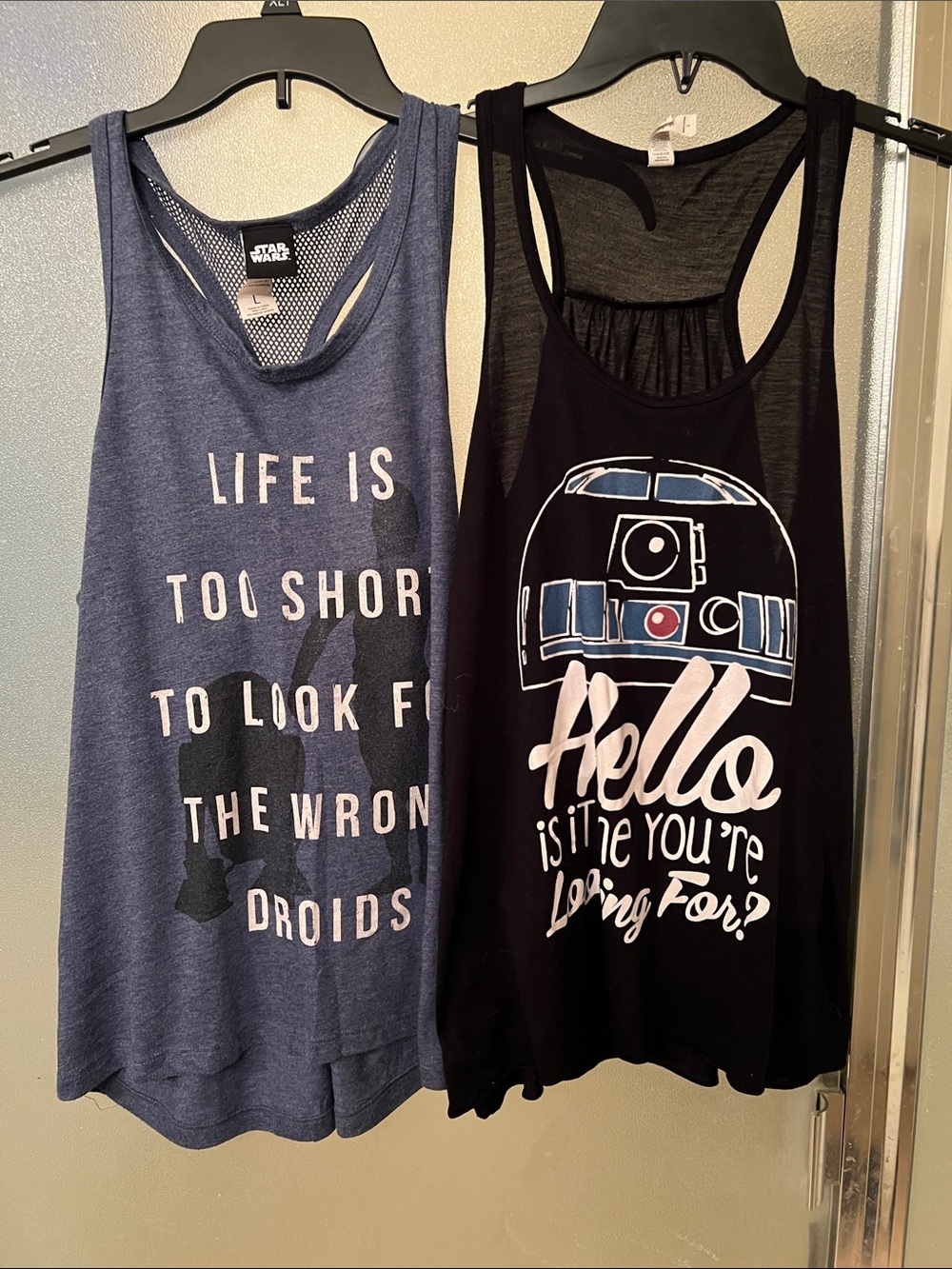Star Wars Black & Blue Tank Tops with Droid Graphics